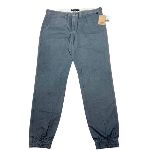 Vans Off the Wall Chino Pants Men 32x28 Gray Modern Fit Khaki Joggers Skater New - Picture 1 of 11